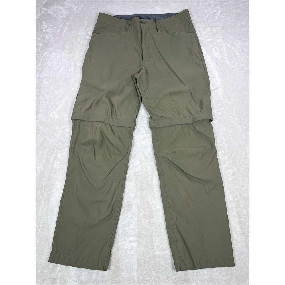 Eddie Bauer Convertible Tech Pants Mens 34X30 Green Nylon Hiking Outdoor Stretch